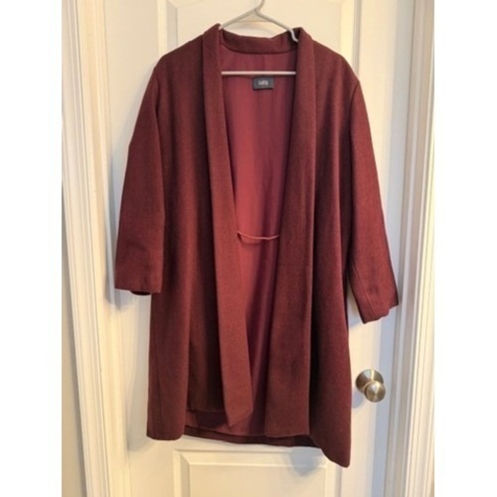 KAAREM Changes Shawl Collar Long Sleeve Jacket Eggplant Size M - Picture 2 of 7